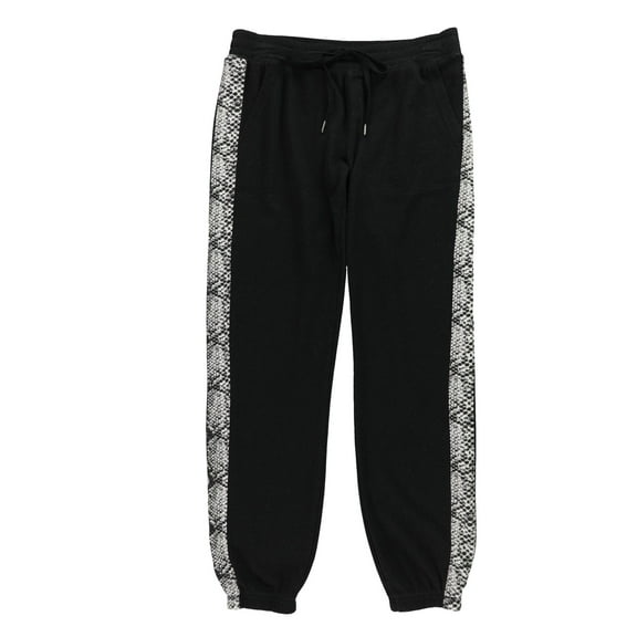 P.J. Salvage Womens Snake Pajama Jogger Pants, Black, Small