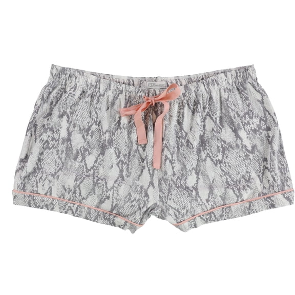 P.J. Salvage Womens Snake Print Pajama Shorts, Grey, Medium