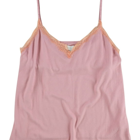 P.J. Salvage Womens Soft Lace Detail Pajama Sleep Cami Tank Top, Pink, Small