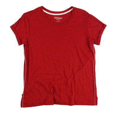 P.J. Salvage Womens Solid Basic T-Shirt, Red, Medium