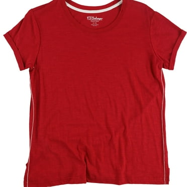 P.J. Salvage Womens Solid Basic T-Shirt, Red, Medium