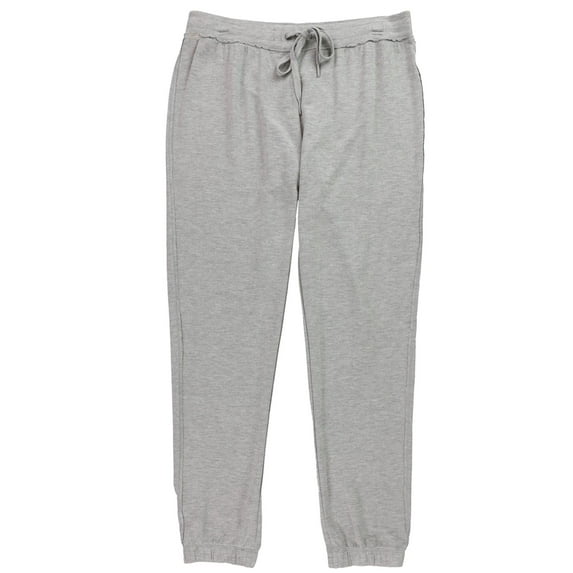 P.J. Salvage Womens Solid Drawstring Waist Pajama Jogger Pants, Grey, Medium
