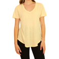 thumbnail image 1 of P.J. Salvage Womens Solid Rounded Hem Pajama Sleep T-shirt, Yellow, Medium, 1 of 5