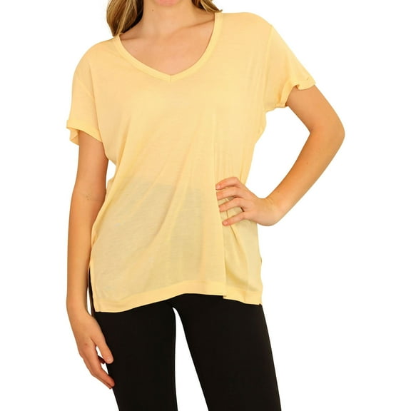 P.J. Salvage Womens Solid Split Hem Pajama Sleep T-shirt, Orange, Medium