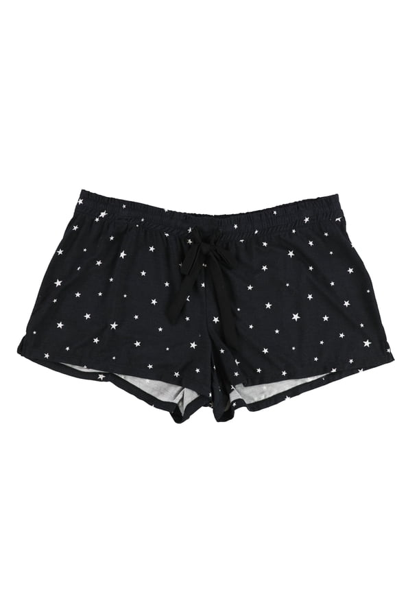 P.J. Salvage Womens Star Print Pajama Shorts, Black, Medium
