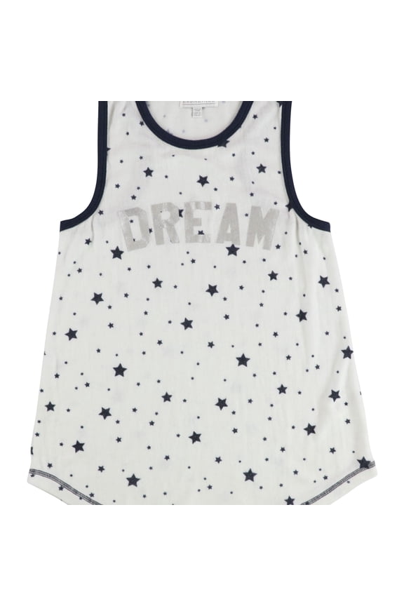 P.J. Salvage Womens Stars Pajama Sleep Tank Top, Off-White, Small