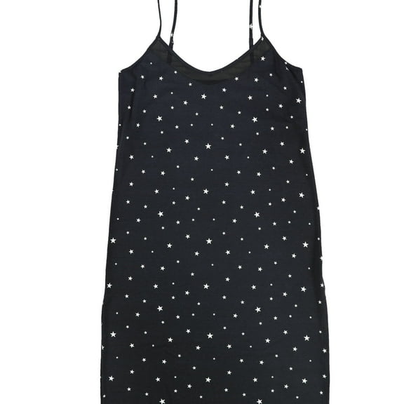 P.J. Salvage Womens Stars With Mesh Insert Pajama Night Gown, Black, Small