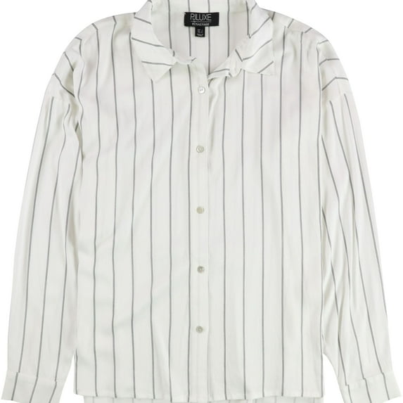 P.J. Salvage Womens Striped Button Down Pajama Tops, White, Small