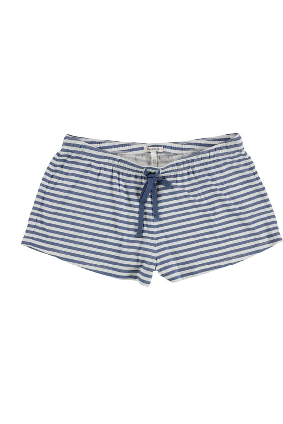 P.J. Salvage Womens Striped Pajama Shorts, Blue, Medium