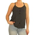thumbnail image 1 of P.J. Salvage Womens Striped Pajama Sleep Cami Tank Top, Black, Small, 1 of 4