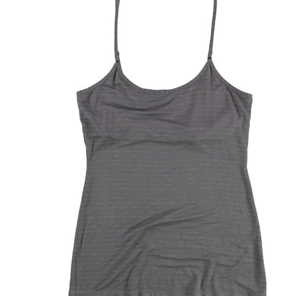 P.J. Salvage Womens Striped Pajama Sleep Tank Top, Grey, Medium