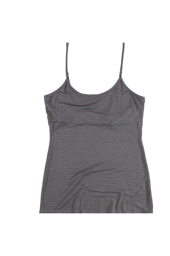 P.J. Salvage Womens Striped Pajama Sleep Tank Top, Grey, Medium