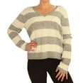 thumbnail image 1 of P.J. Salvage Womens Striped Pullover Sweater, Off-White, Small, 1 of 5