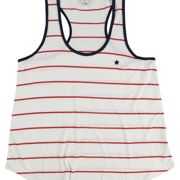 P.J. Salvage Womens Striped Star Pajama Sleep Tank Top, White, Medium