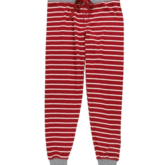 P.J. Salvage Womens Stripes Pajama Jogger Pants, Red, Small