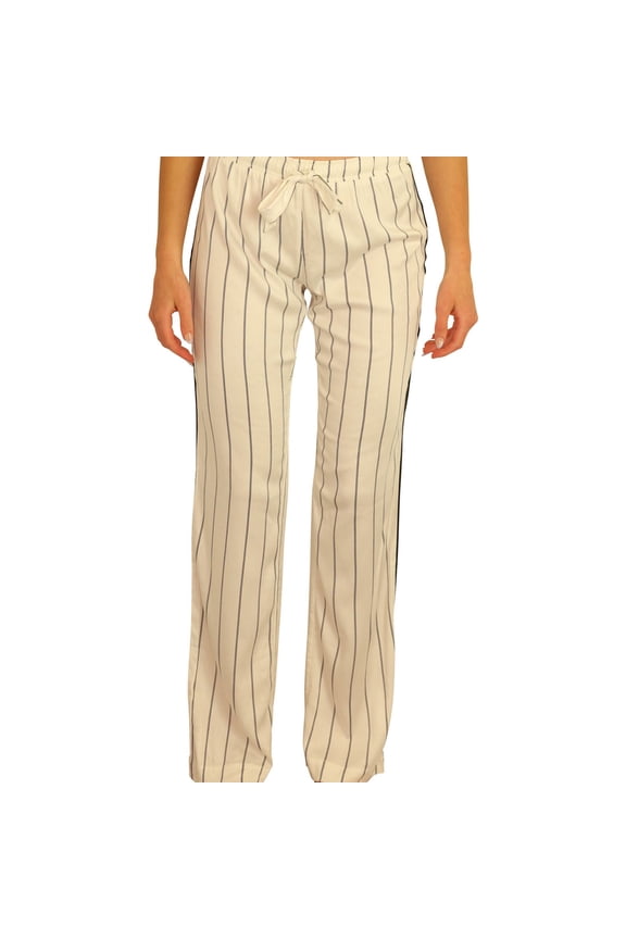 P.J. Salvage Womens Stripes Pajama Lounge Pants, White, Small