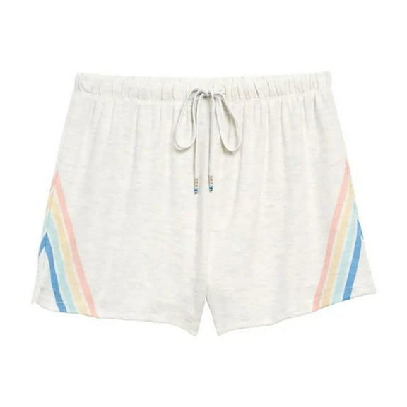 P.J. Salvage Womens Stripes Pajama Shorts, Grey, Small