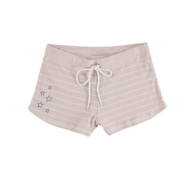 P.J. Salvage Womens Stripes & Stars Pajama Shorts, Pink, Medium