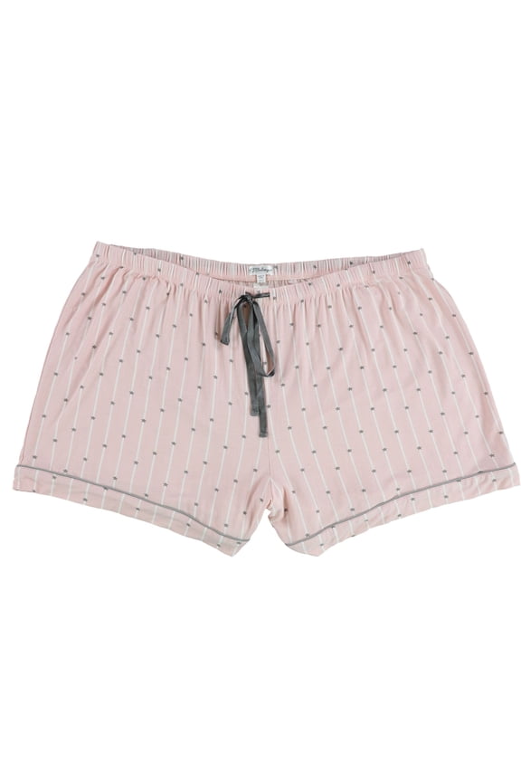 P.J. Salvage Womens Stripes With Stars Pajama Shorts, Pink, Plus Size, 1X