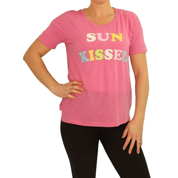 P.J. Salvage Womens Sun Kissed Pajama Sleep T-shirt, Pink, Small