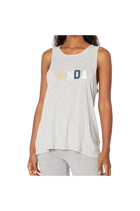 P.J. Salvage Womens Sunday Pajama Sleep Tank Top, Grey, Small