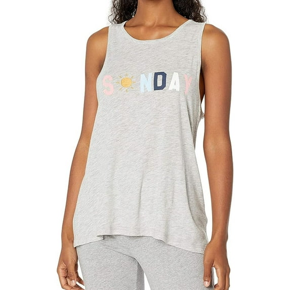 P.J. Salvage Womens Sunday Pajama Sleep Tank Top, Grey, Small