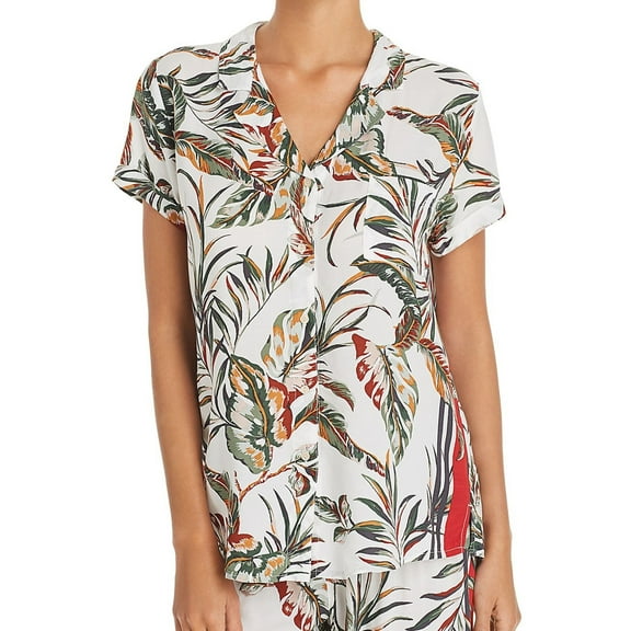 P.J. Salvage Womens Tahitian Tropic Button Down Pajama Tops, Multicoloured, Medium