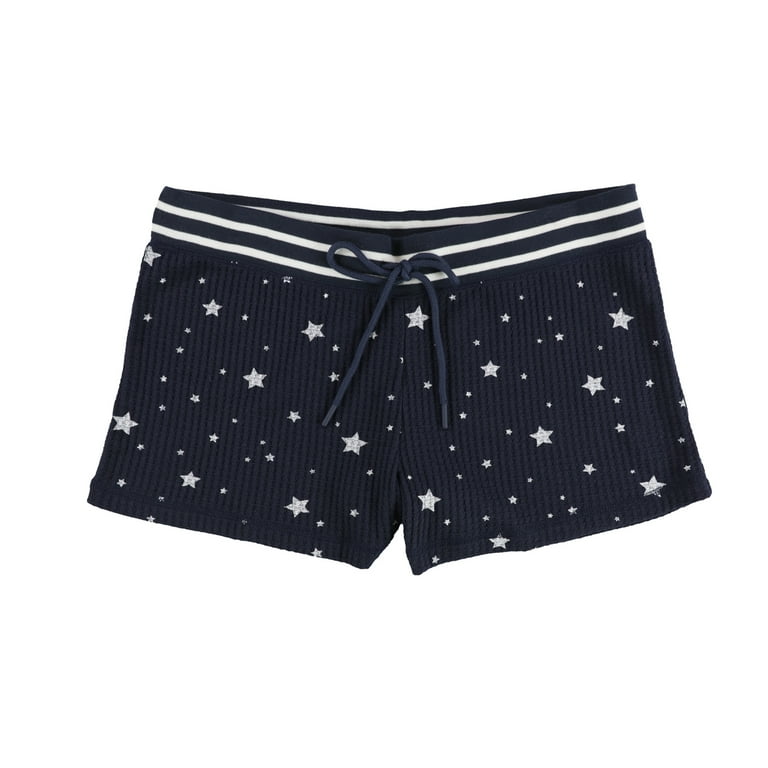 P.J. Salvage Womens Thermal Knit Stars Pajama Shorts Blue Small