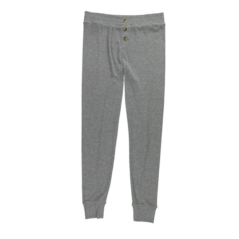 P.J. Salvage Womens Thermal Pajama Jogger Pants Grey Medium
