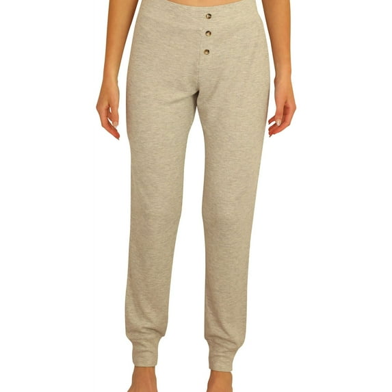 P.J. Salvage Womens Thermal Pajama Jogger Pants, Grey, Small