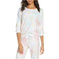 thumbnail image 1 of P.J. Salvage Womens Tie-Dye Pajama Sweater, Pink, Plus Size, 2X, 1 of 1