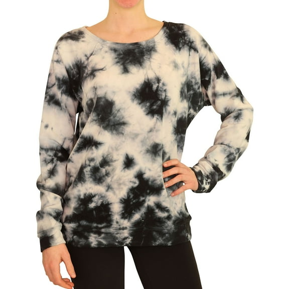 P.J. Salvage Womens Tie Dye Pajama Sweatshirt Top, Blue, Small
