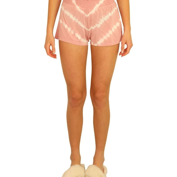 P.J. Salvage Womens TieDye Pajama Shorts, Pink, Small