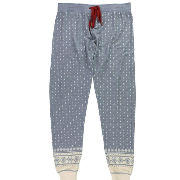 P.J. Salvage Womens Trees And Snowflakes Pajama Jogger Pants, Blue, Medium