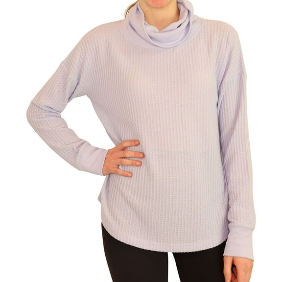 P.J. Salvage Womens Turtle Neck Pajama Sweater, Purple, Small
