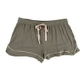 thumbnail image 1 of P.J. Salvage Womens Two Tone Pajama Shorts, Brown, Medium, 1 of 2