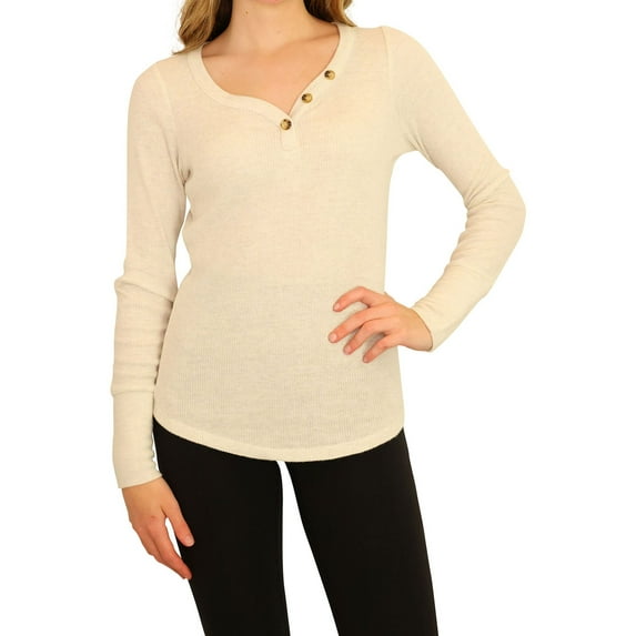 P.J. Salvage Womens Ultra Soft Rounded Hem Pajama Sleep T-shirt, Beige, Small