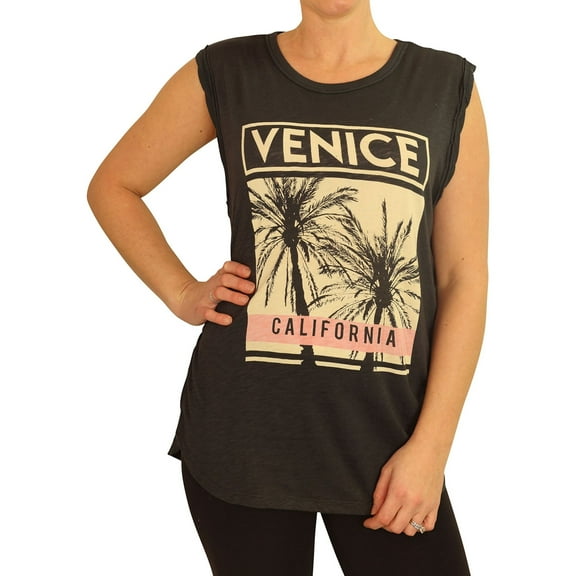 P.J. Salvage Womens Venice California Pajama Sleep Tank Top, Blue, Small