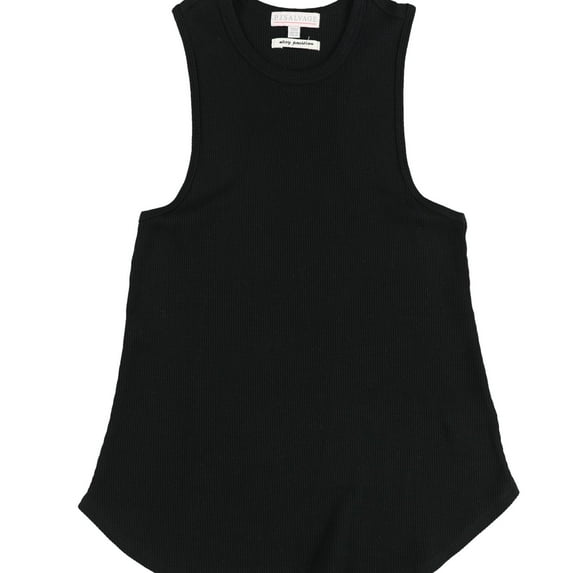 P.J. Salvage Womens Waffle Knit Pajama Sleep Tank Top, Black, Small