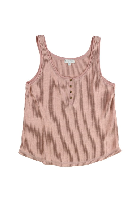 P.J. Salvage Womens Waffle Knit Pajama Sleep Tank Top, Pink, Small