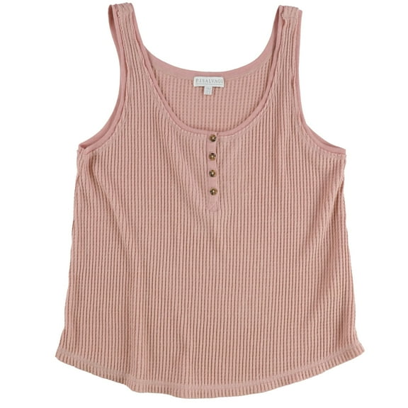 P.J. Salvage Womens Waffle Knit Pajama Sleep Tank Top, Pink, Small