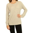 thumbnail image 1 of P.J. Salvage Womens Waffle Knit Thermal Pajama Shirt, Grey, Small, 1 of 5