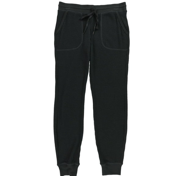 P.J. Salvage Womens WaffleKnit Pajama Jogger Pants, Black, Small