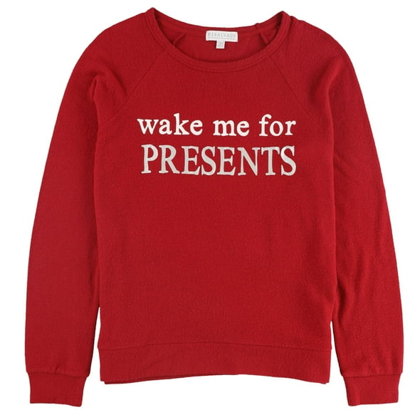 P.J. Salvage Womens Wake Me For Presents Pajama Sweater, Red, Small