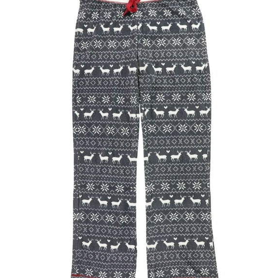 P.J. Salvage Womens Winter Fair Isle Pajama Lounge Pants, Grey, Medium