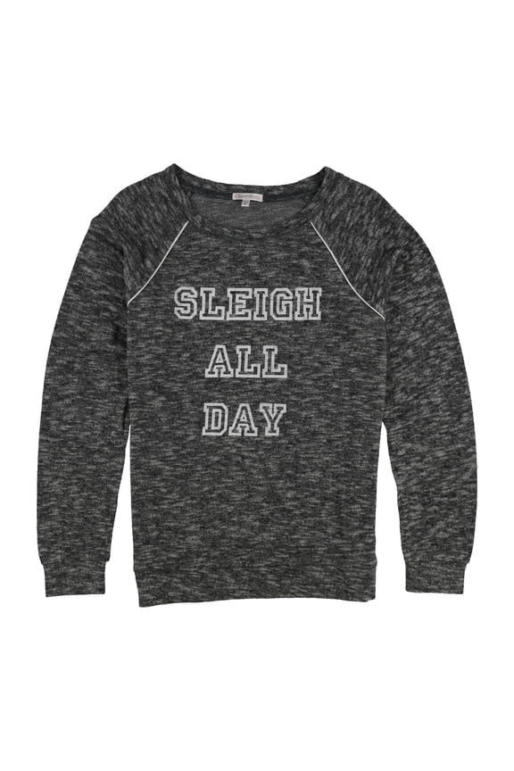 P.J. Salvage Womens Yes Way Rose Pajama Sweatshirt Top, Grey, Medium