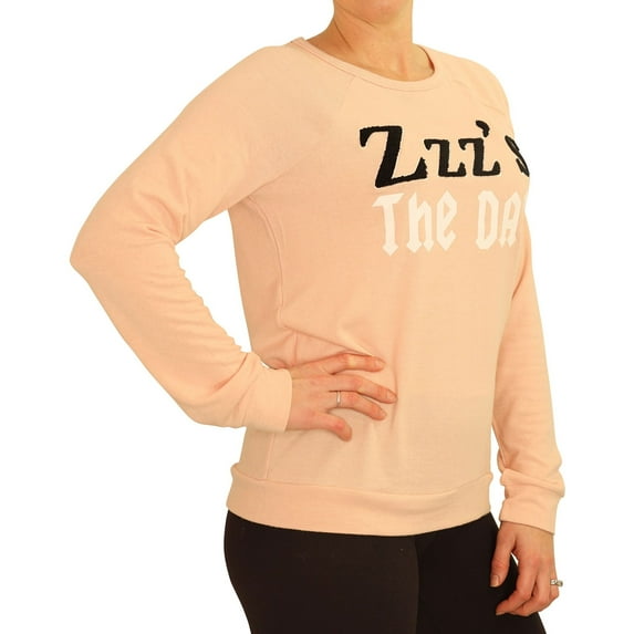 P.J. Salvage Womens Zzz's The Day Pajama Sweater, Orange, Small