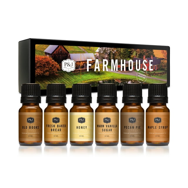 P&J Trading Fragrance Oil Farmhouse Set of 6 Scented Oil for Soap Making, Diffusers, Candle