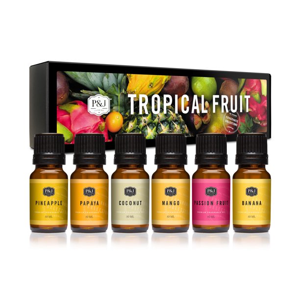 P&J Trading Fragrance Oil Tropical Fruit Set of 6 Scented Oil for