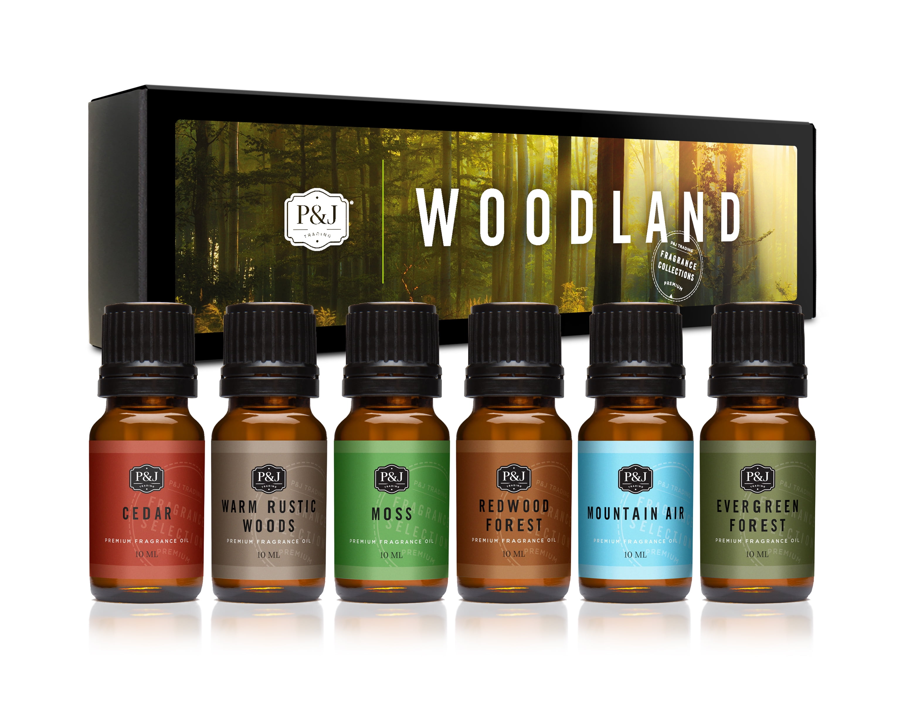 Nature Set of 6 Premium Fragrance Oils in Amber Bottles